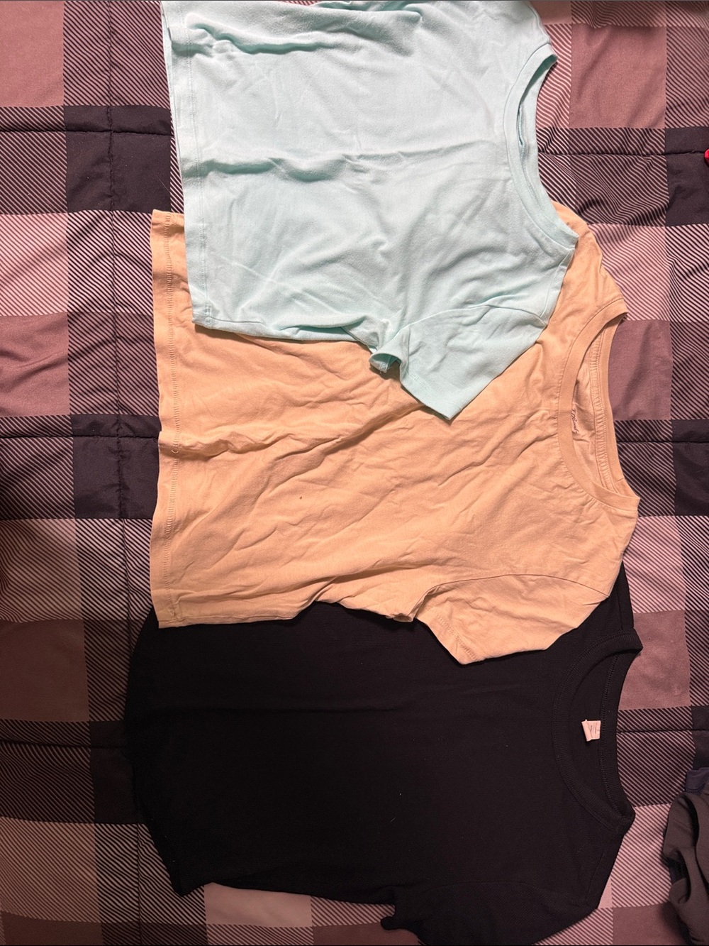 Target Short Sleeve Tees in Mint, Beige, and Black